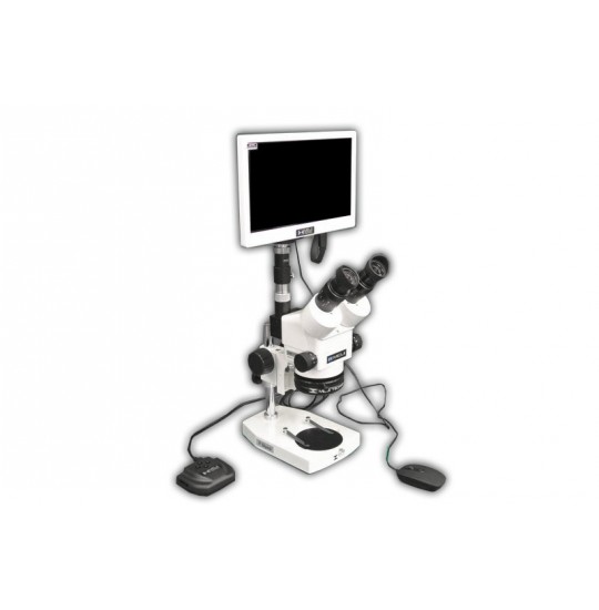 EMZ-13TR + MA502 + P + MA961W/40 (Warm White) + MA151/35/03 + HD1500MET-M (10X - 70X) Stand Configuration System, Working Distance: 90mm (3.54")
