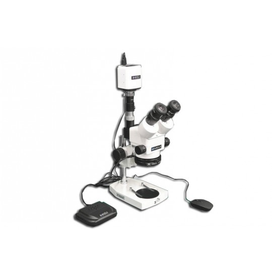 EMZ-13TRH + MA522 + P + MA961C/80/ESD (Cool White) + MA151/35/03 + HD1500MET (10X - 70X) Stand Configuration System, Working Distance: 90mm (3.54")