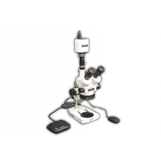 EMZ-5TRH + MA522 + P + MA961C/80/ESD (Cool White) + MA151/35/03 + HD1500MET (7X - 45X) Stand Configuration System, Working Distance: 93mm (3.66")