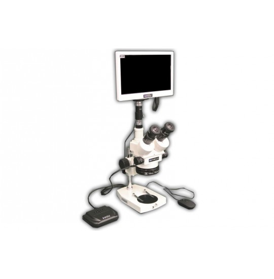 EMZ-5TRH + MA522 + P + MA961C/80/ESD (Cool White) + MA151/35/03 + HD1500TM (7X - 45X) Stand Configuration System, Working Distance: 93mm (3.66")