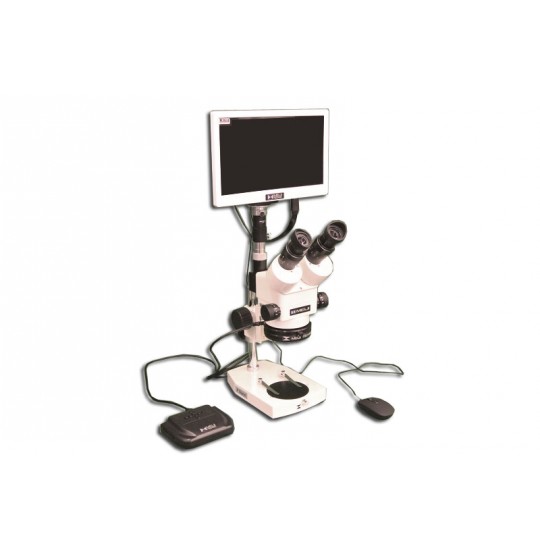 EMZ-8TR + MA502 + P + MA961W/80/ESD (Warm White) + MA151/35/03 + HD1000-LITE-M (7X - 45X) Stand Configuration System, Working Distance: 104mm (4.09")