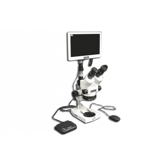 EMZ-8TR + MA502 + P + MA961W/80/ESD (Warm White) + MA151/35/03 + HD1500TM (7X - 45X) Stand Configuration System, Working Distance: 104mm (4.09")