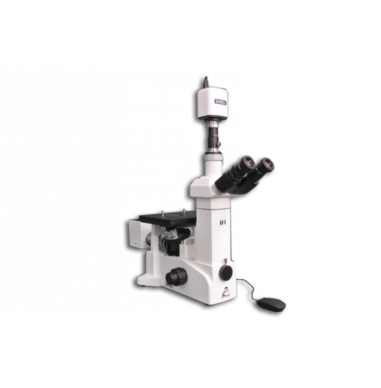 IM7530-HD1500T/0.3 50X - 500X Trinocular Inverted Brightfield/Darkfield Metallurgical Microscope and HD Camera (HD1500T)