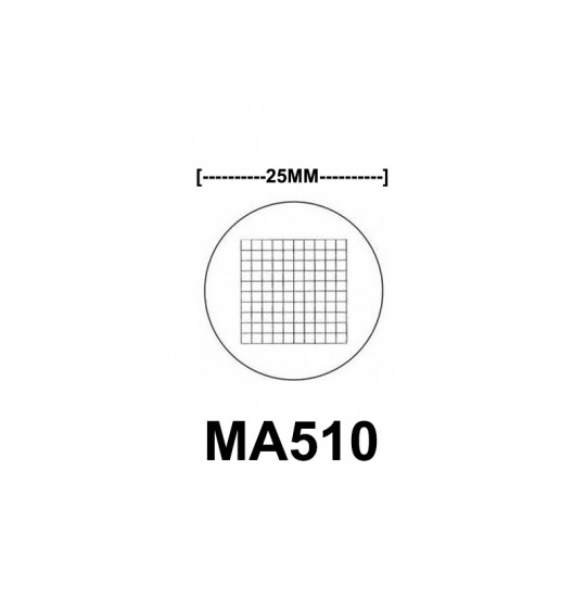 MA510 Eyepiece Micrometer, 10mm square into 100 parts, 25 mm diameter