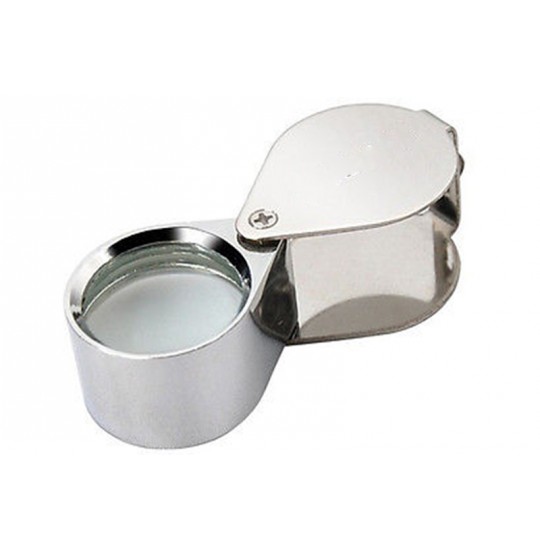 MG610/05 Diamond loupe 10X triplet, 18mm diameter egg-shaped, chrome plated [DISCONTINUED]