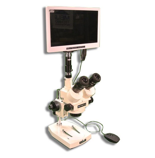 EMZ-5TRH + MA522 + PC +MA151/35/03 + HD1500TM (7X - 45X) Stand Configuration System, Working Distance: 93mm (3.66")