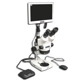 EMZ-8TR + MA502 + P + MA961C/80/ESD (Cool White) + MA151/35/03 + HD1500MET-M (7X - 45X) Stand Configuration System, Working Distance: 104mm (4.09")