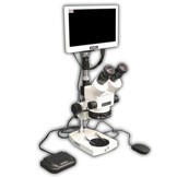 EMZ-8TRH + MA522 + P + MA961W/80/ESD (Warm White) + MA151/35/03 + HD1000-LITE-M (7X - 45X) Stand Configuration System, Working Distance: 104mm (4.09")