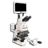 MT6300ECL-HD1500MET-M/0.3 100X-1000X Ergonomic Tilting Trinocular 10° to 50° degrees Epi-Fluorescence Biological Microscope with LED Light Source and HD Camera Monitor (HD1500MET-M)