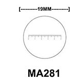 MA281 Eyepiece Micrometer, 5mm divided into 100 units, 19mm diameter