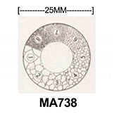 MA738 Grain Sizing Reticle for Steel Eyepiece micrometer, 25 mm diameter
