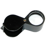 MG610/10 Diamond loupe 10X triplet, 18mm diameter egg-shaped, black anodized  [DISCONTINUED]