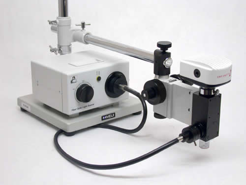VM Series on S4100 with fiber optic epi-illumination and CC2100 Camera